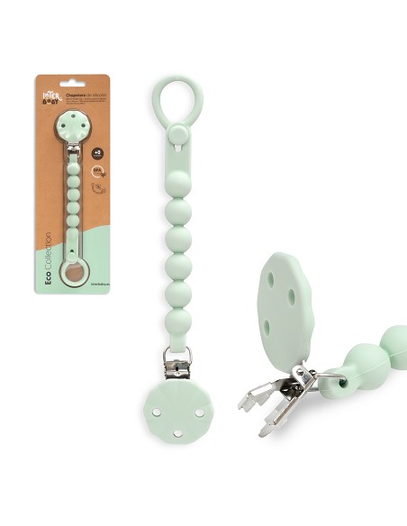 Chupetero Silicona Cadena Verde Oliva