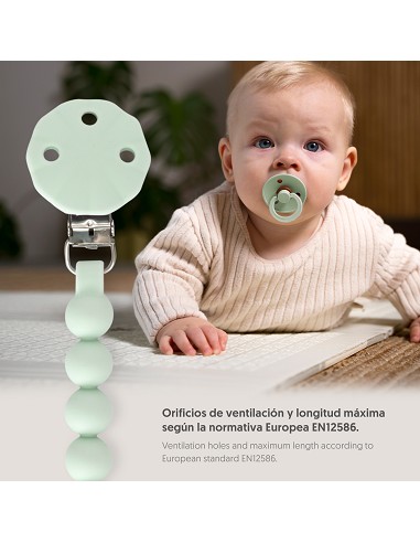 Chupetero Silicona Cadena Verde Oliva