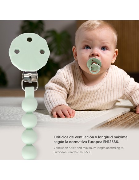 Chupetero Silicona Cadena Verde Oliva