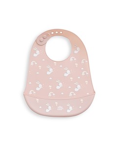 Babero Silicona Estampaddo Modelo Conejitos Rosa Maquillaje