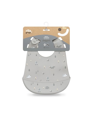 Babero Silicona Estampaddo Modelo Forest Gris...