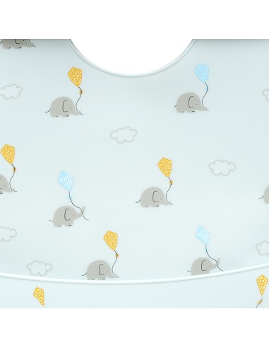 Babero Silicona Estampaddo Modelo Elefantes...
