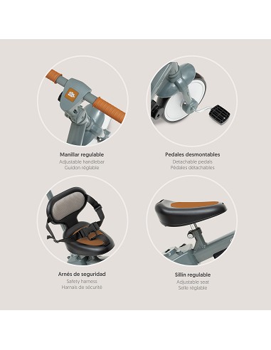 Triciclo Infantil Modelo Rapit Gris