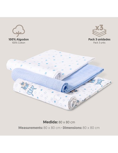 Gasas 80X80 Mod Paracaidista Pack 3 Azul