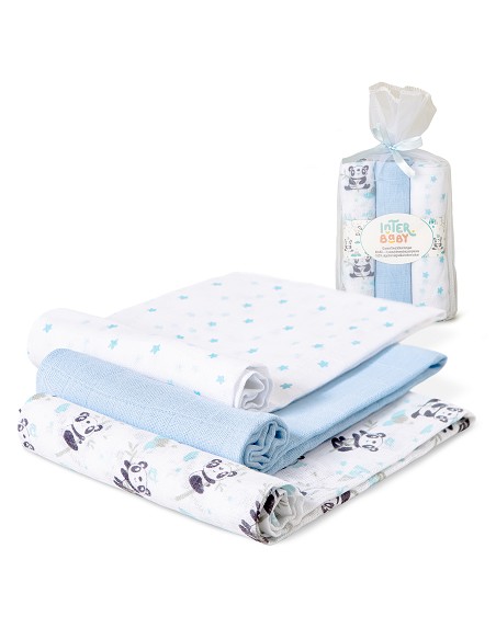 Gasas 80X80 Mod Panda Pack 3 Azul