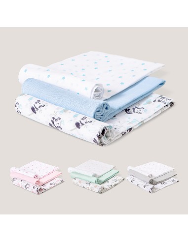 Gasas 80X80 Mod Panda Pack 3 Azul