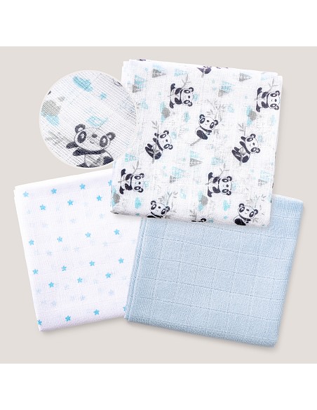 Gasas 80X80 Mod Panda Pack 3 Azul