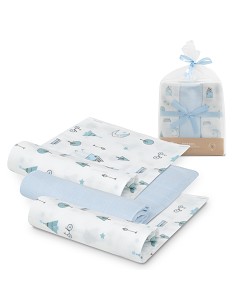 Gasas Bambu 55X70 Mod Moon Pack 3 Azul