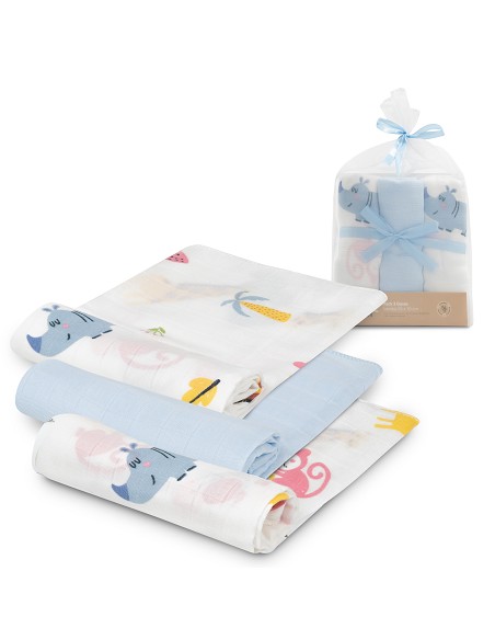 Gasas Bambu 55X70 Mod Jungla Pack 3 Azul