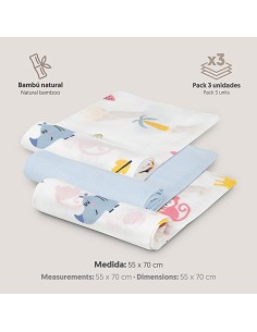 Gasas Bambu 55X70 Mod Jungla Pack 3 Azul 2