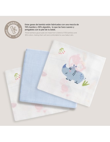 Gasas Bambu 55X70 Mod Jungla Pack 3 Azul