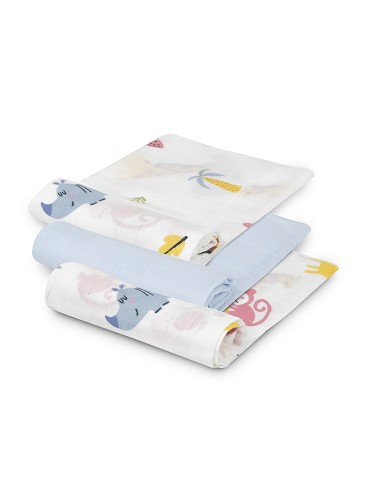 Gasas Bambu 55X70 Mod Jungla Pack 3 Azul