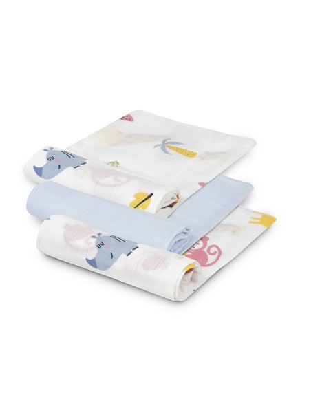 Gasas Bambu 55X70 Mod Jungla Pack 3 Azul