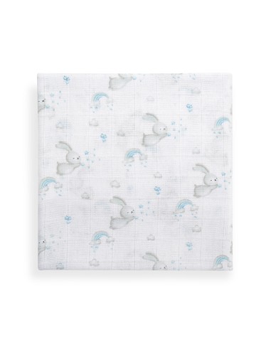 Gasas 80X80 Pack3 Modelo Conejitos Estrellas Azul