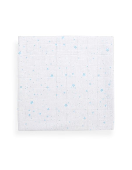 Gasas 80X80 Pack3 Modelo Conejitos Estrellas Azul