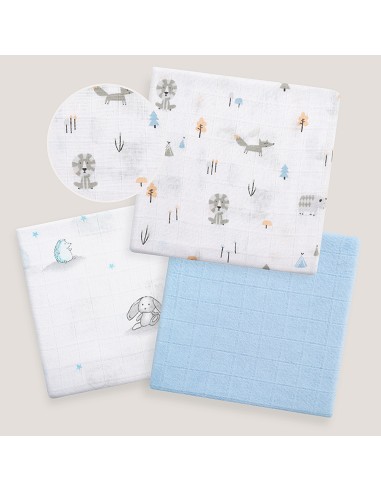 Gasas 80X80 Pack3 Modelo Forest Jungla Azul