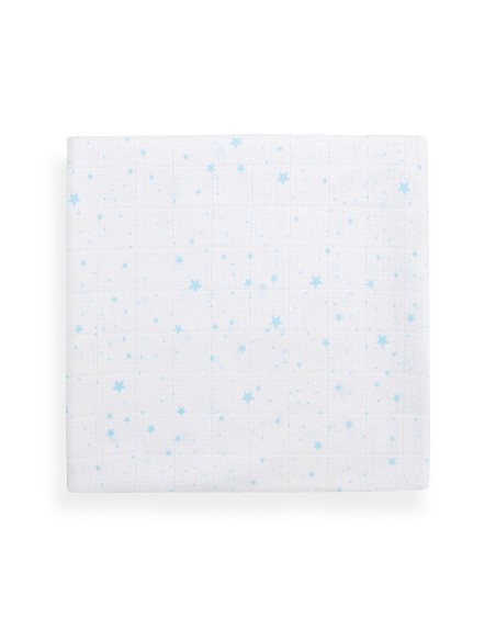 Gasas 80X80 Pack3 Modelo Elefantes Estrellas Azul