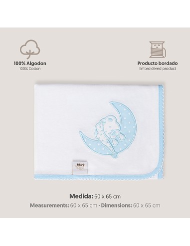 Gasa Bordada Mod Sleep Azul