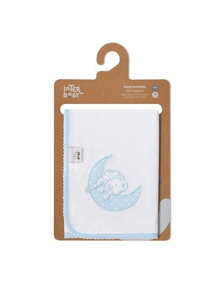 Gasa Bordada Mod Sleep Azul