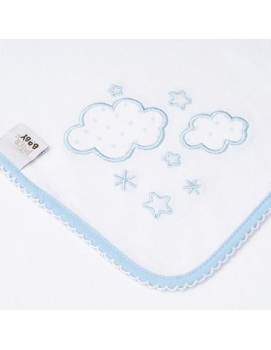 Gasa Bordada Mod Nubes Azul