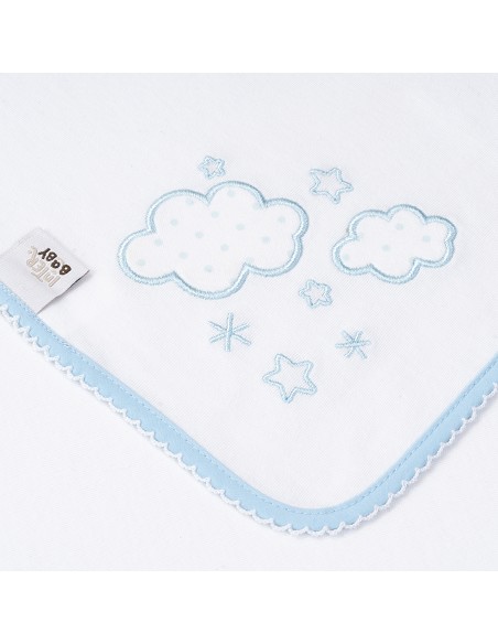 Gasa Bordada Mod Nubes Azul