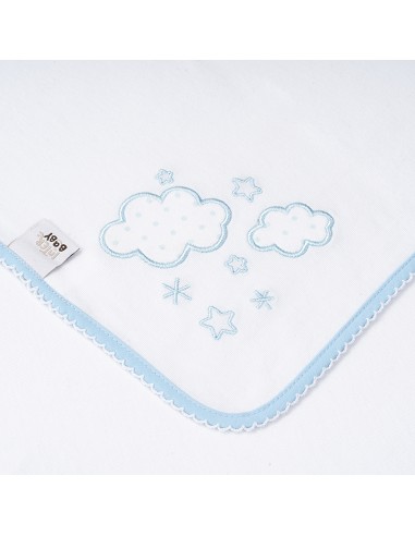 Gasa Bordada Mod Nubes Azul