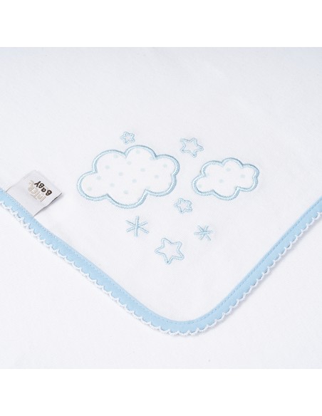 Gasa Bordada Mod Nubes Azul