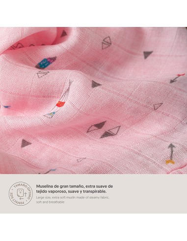 Muselina 1. 20 X1. 20 Mod Cabaña Rosa