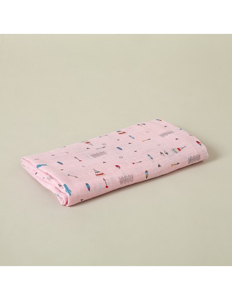 Muselina 1. 20 X1. 20 Mod Cabaña Rosa