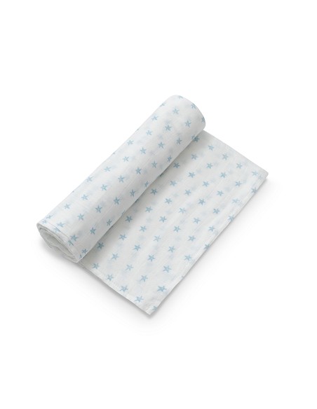 Muselina 1. 20 x 1. 20  Mod Star Bco/Azul