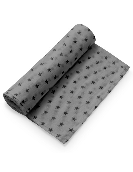 Muselina 1. 20 x 1. 20  Mod Star Gris/Negro