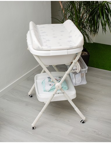 Bañera con Cambiador+Patas Modelo Estrellas