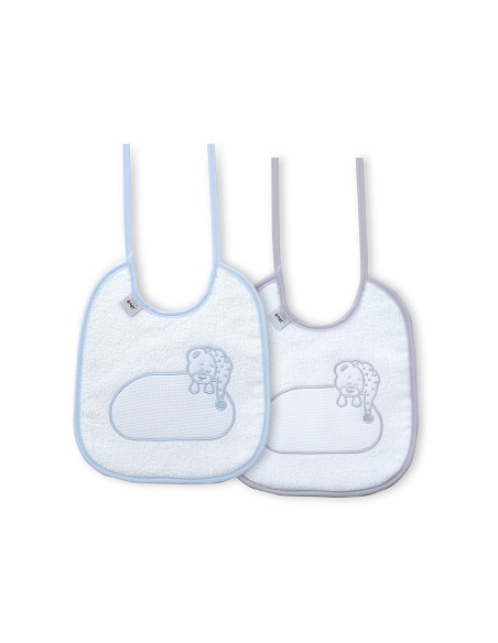 Pack 2 Baberos Azul/Gris