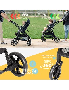 Carro de Paseo 2 En 1 Capazo+Silla Modelo Versa Negro 2
