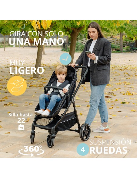 Carro de Paseo 2 En 1 Capazo+Silla Modelo Versa Negro