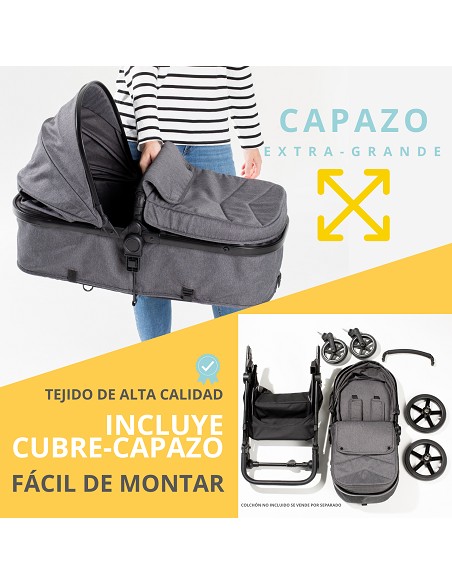 Carro de Paseo 2 En 1 Capazo+Silla Modelo Versa Negro