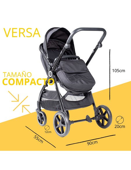 Carro de Paseo 2 En 1 Capazo+Silla Modelo Versa Negro