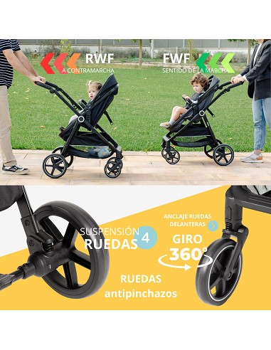 Carro de Paseo 3 En 1 Capazo+Silla+Grupo 0...