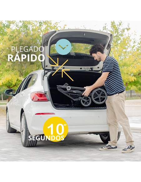 Carro de Paseo 3 En 1 Capazo+Silla+Grupo 0 Modelo Versa Negro