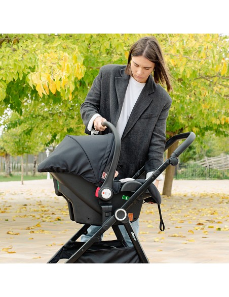 Carro de Paseo 3 En 1 Capazo+Silla+Grupo 0 Modelo Versa Negro