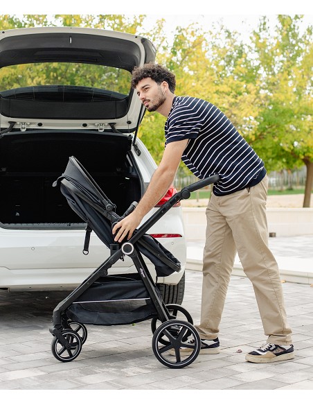 Carro de Paseo 3 En 1 Capazo+Silla+Grupo 0 Modelo Versa Negro