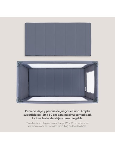 Cuna de Viaje Plegable Gris