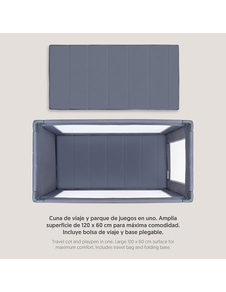 Cuna de Viaje Plegable Gris
