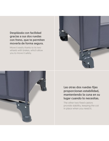 Cuna de Viaje Plegable Gris