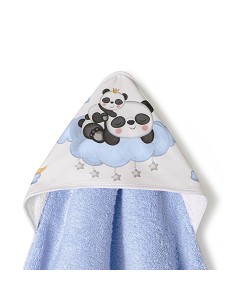Capa de Baño 1 x 1 Mt Mod  Panda Nube Azul