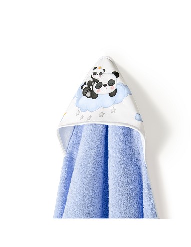 Capa de Baño 1 x 1 Mt Mod  Panda Nube Azul