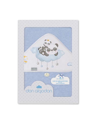 Capa de Baño 1 x 1 Mt Mod  Panda Nube Azul