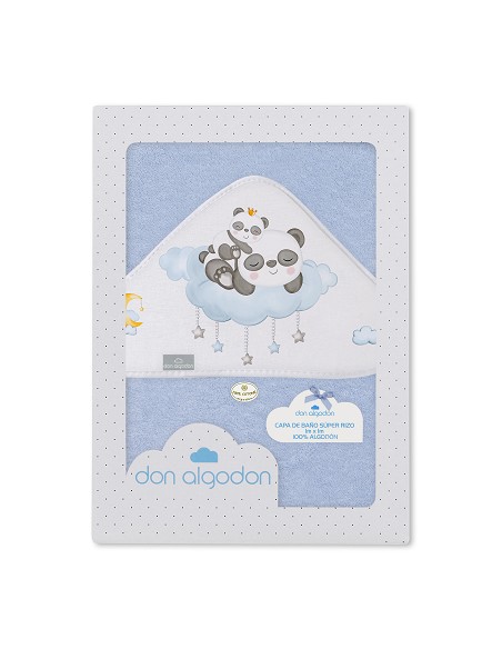 Capa de Baño 1 x 1 Mt Mod  Panda Nube Azul