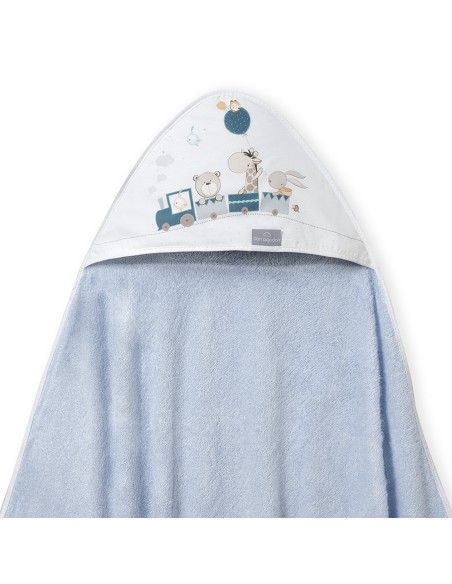 Capa de Baño 1X1 Bambu Mod. Jirafa Tren Azul