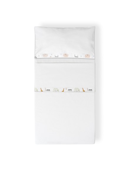 Triptico Coche 100% Algodon Mod. Serengueti Blanco